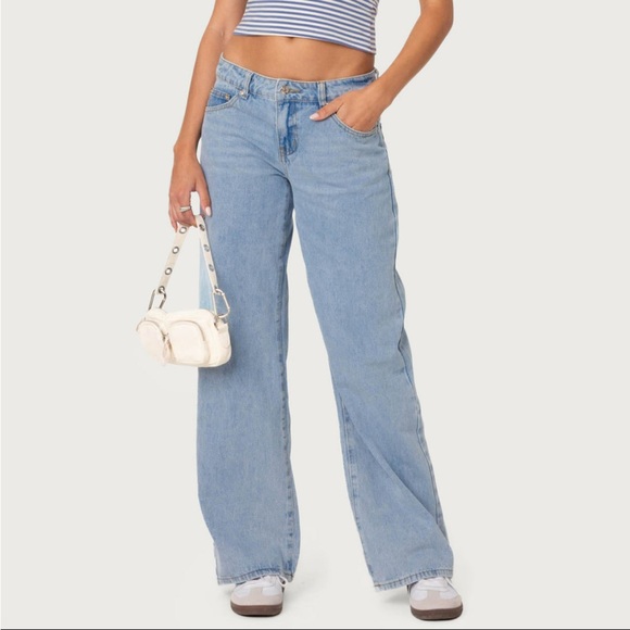 Edikted Raelynn Washed Low Rise Jeans - Picture 1 of 7